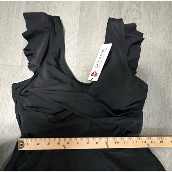 NWT, Kate Kasin Tankini Swimsuit Swim Dress Top in Black. Size S. - Picture 11 of 12